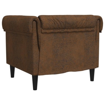 vidaXL Πολυθρόνα Chesterfield Καφέ Υφασμάτινη 78,5x74,5x74,5cm 1 τεμ. Γωνιακός