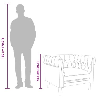 vidaXL Πολυθρόνα Chesterfield Καφέ Υφασμάτινη 78,5x74,5x74,5cm 1 τεμ. Γωνιακός