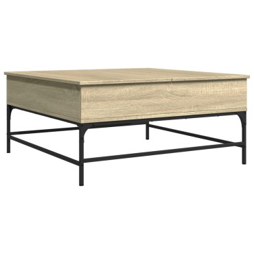 vidaXL Τραπεζάκι Σαλονιού Sonoma Δρυς 95x95x45cm Επεξ. Ξύλο + Μέταλλο 1 τεμ.