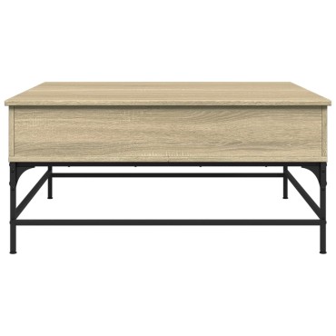 vidaXL Τραπεζάκι Σαλονιού Sonoma Δρυς 95x95x45cm Επεξ. Ξύλο + Μέταλλο 1 τεμ.