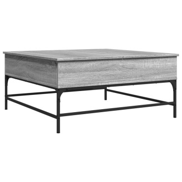 vidaXL Τραπεζάκι Σαλονιού Γκρι Sonoma 95x95x45cm Επεξ Ξύλο + Μέταλλο 1 τεμ.