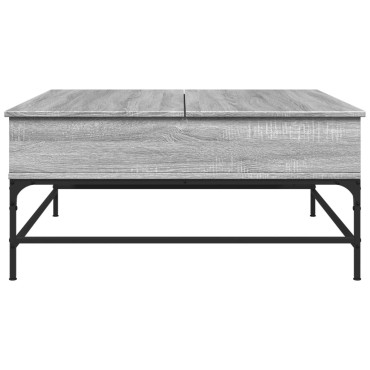 vidaXL Τραπεζάκι Σαλονιού Γκρι Sonoma 95x95x45cm Επεξ Ξύλο + Μέταλλο 1 τεμ.