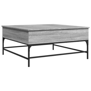vidaXL Τραπεζάκι Σαλονιού Γκρι Sonoma 95x95x45cm Επεξ Ξύλο + Μέταλλο 1 τεμ.