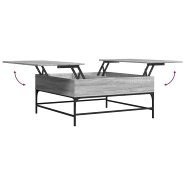 vidaXL Τραπεζάκι Σαλονιού Γκρι Sonoma 95x95x45cm Επεξ Ξύλο + Μέταλλο 1 τεμ.