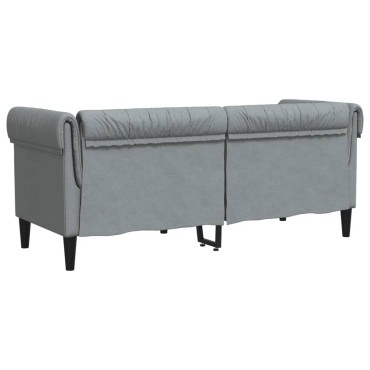 vidaXL Καναπές Διθέσιος Chesterfield Ανοιχτό Γκρι Υφασμάτινος 182,5x74,5x74,5cm 1 τεμ.