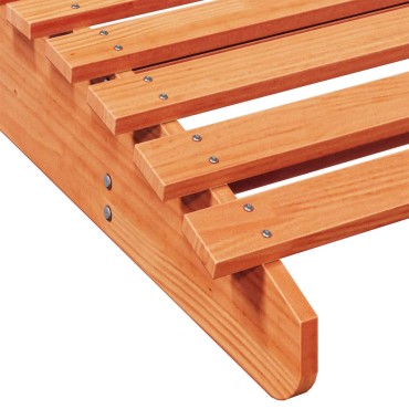 vidaXL Ξαπλώστρα Καφέ Κεριού 205x80x31,5cm από Μασίφ Ξύλο Πεύκου 1 τεμ.