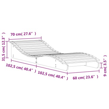 vidaXL Ξαπλώστρα Καφέ Κεριού 205x70x31,5cm από Μασίφ Ξύλο Πεύκου 1 τεμ.