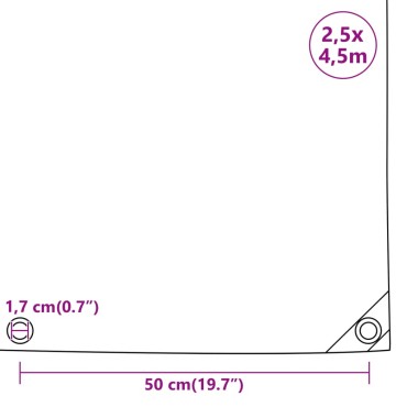 vidaXL Μουσαμάς Μπλε 2,5 x 4,5 μ. 650 γρ./μ²