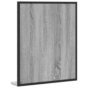 vidaXL Καθρέφτης Μπάνιου με Ράφι Γκρι Sonoma 50x12x60cm Επεξ. Ξύλο 1 τεμ.