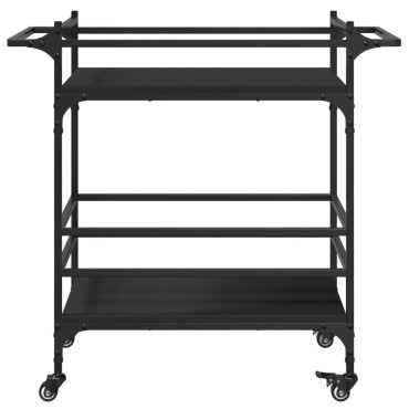 vidaXL Τρόλεϊ Κουζίνας Μαύρο 82x40x78,5cm από Επεξεργασμένο Ξύλο 1 τεμ.