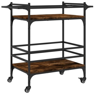 vidaXL Τρόλεϊ Κουζίνας Καπνιστή Δρυς 82x40x78,5cm Επεξεργασμένο Ξύλο 1 τεμ.