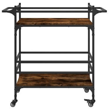 vidaXL Τρόλεϊ Κουζίνας Καπνιστή Δρυς 82x40x78,5cm Επεξεργασμένο Ξύλο 1 τεμ.