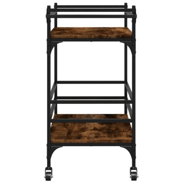 vidaXL Τρόλεϊ Κουζίνας Καπνιστή Δρυς 82x40x78,5cm Επεξεργασμένο Ξύλο 1 τεμ.