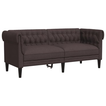 vidaXL Καναπές Διθέσιος Chesterfield Σκούρο Καφέ Υφασμάτινος 182,5x74,5x74,5cm 1 τεμ.