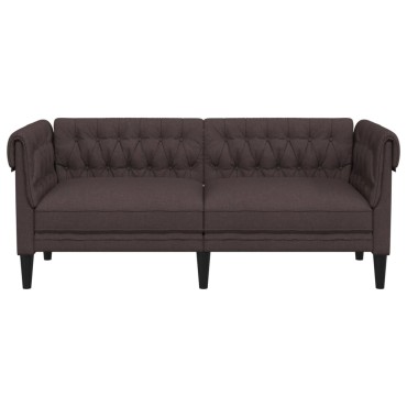 vidaXL Καναπές Διθέσιος Chesterfield Σκούρο Καφέ Υφασμάτινος 182,5x74,5x74,5cm 1 τεμ.