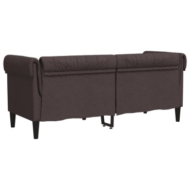 vidaXL Καναπές Διθέσιος Chesterfield Σκούρο Καφέ Υφασμάτινος 182,5x74,5x74,5cm 1 τεμ.