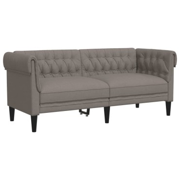 vidaXL Καναπές Διθέσιος Chesterfield Taupe Υφασμάτινος 182,5x74,5x74,5cm 1 τεμ.