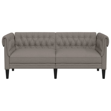 vidaXL Καναπές Διθέσιος Chesterfield Taupe Υφασμάτινος 182,5x74,5x74,5cm 1 τεμ.