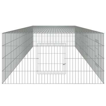 vidaXL Κλουβί Κουνελιών 4 Πάνελ 433x109x54 εκ. από Γαλβανισμένο Σίδερο