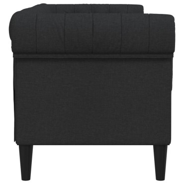 vidaXL Καναπές Διθέσιος Chesterfield Μαύρος Υφασμάτινος 182,5x74,5x74,5cm 1 τεμ.
