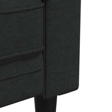 vidaXL Καναπές Διθέσιος Chesterfield Μαύρος Υφασμάτινος 182,5x74,5x74,5cm 1 τεμ.