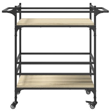 vidaXL Τρόλεϊ Κουζίνας Sonoma Δρυς 82x40x78,5cm Επεξεργασμένο Ξύλο 1 τεμ.