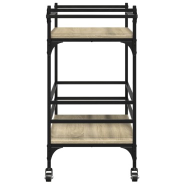 vidaXL Τρόλεϊ Κουζίνας Sonoma Δρυς 82x40x78,5cm Επεξεργασμένο Ξύλο 1 τεμ.