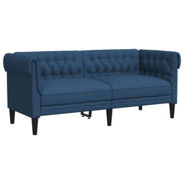 vidaXL Καναπές Διθέσιος Chesterfield Μπλε Υφασμάτινος 182,5x74,5x74,5cm 1 τεμ.