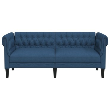 vidaXL Καναπές Διθέσιος Chesterfield Μπλε Υφασμάτινος 182,5x74,5x74,5cm 1 τεμ.