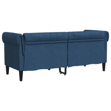 vidaXL Καναπές Διθέσιος Chesterfield Μπλε Υφασμάτινος 182,5x74,5x74,5cm 1 τεμ.