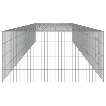 vidaXL Κλουβί Κουνελιών 5 Πάνελ 541x109x54 εκ. από Γαλβανισμένο Σίδερο