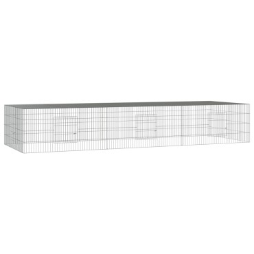 vidaXL Κλουβί Κουνελιών 3 Πάνελ 325x109x54 εκ. από Γαλβανισμένο Σίδερο