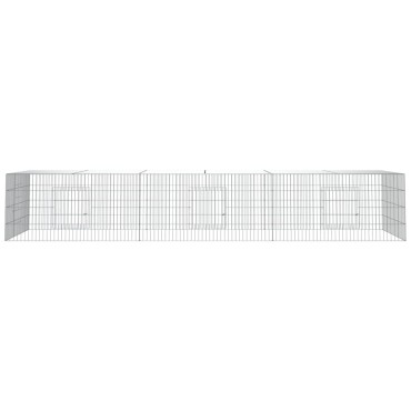 vidaXL Κλουβί Κουνελιών 3 Πάνελ 325x109x54 εκ. από Γαλβανισμένο Σίδερο