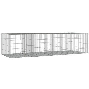 vidaXL Κλουβί Κουνελιών 4 Πάνελ 217x79x54 εκ. από Γαλβανισμένο Σίδερο
