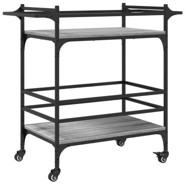 vidaXL Τρόλεϊ Κουζίνας Sonoma Γκρι 82x40x78,5cm Επεξεργασμένο Ξύλο 1 τεμ.