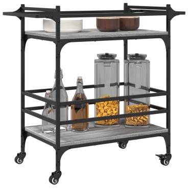 vidaXL Τρόλεϊ Κουζίνας Sonoma Γκρι 82x40x78,5cm Επεξεργασμένο Ξύλο 1 τεμ.