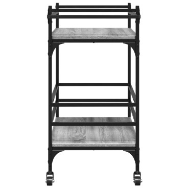 vidaXL Τρόλεϊ Κουζίνας Sonoma Γκρι 82x40x78,5cm Επεξεργασμένο Ξύλο 1 τεμ.