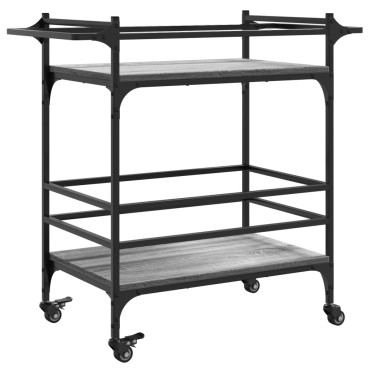 vidaXL Τρόλεϊ Κουζίνας Sonoma Γκρι 82x40x78,5cm Επεξεργασμένο Ξύλο 1 τεμ.