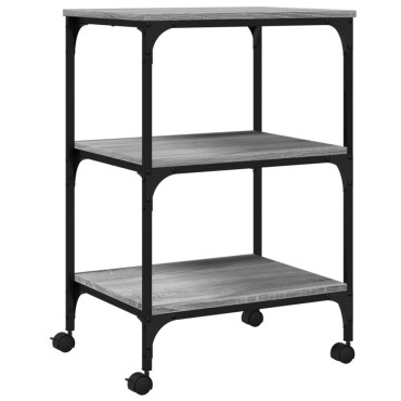vidaXL Βάση Εκτυπωτή 3 Επιπέδων Γκρι Sonoma 50x41x75 εκ Επεξ. Ξύλο