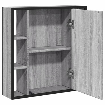 vidaXL Καθρέφτης Μπάνιου Ντουλάπι Γκρι Sonoma 60x16x60cm Επεξ. Ξύλο 1 τεμ.