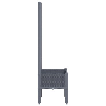 vidaXL Ζαρντινιέρα Κήπου με Καφασωτό Γκρι 40x40x142 εκ. από PP