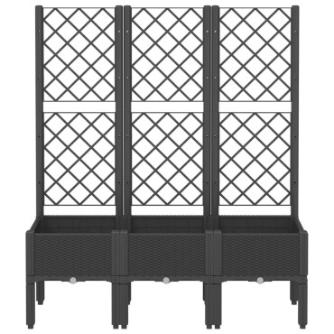vidaXL Ζαρντινιέρα Κήπου με Καφασωτό Μαύρο 120 x 40 x 142 εκ. από PP