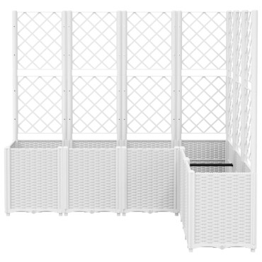 vidaXL Ζαρντινιέρα Κήπου με Καφασωτό Λευκή 160x120x140 εκ. από PP