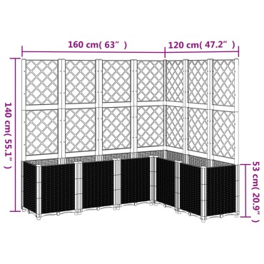 vidaXL Ζαρντινιέρα Κήπου με Καφασωτό Λευκή 160x120x140 εκ. από PP