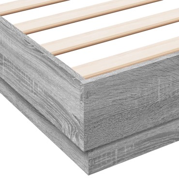 vidaXL Πλαίσιο Κρεβατιού με LED Γκρι sonoma 160 x 200 εκ.
