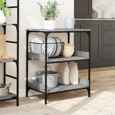 vidaXL Τρόλεϊ Κουζίνας Sonoma Γκρι 60x41x80,5cm Επεξεργασμένο Ξύλο 1 τεμ.