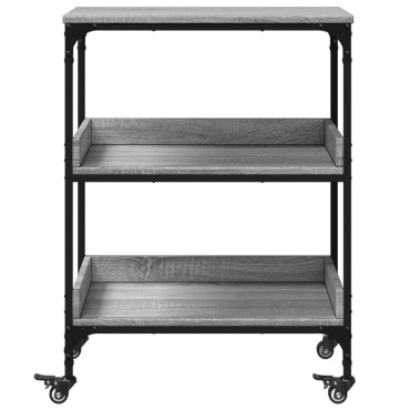 vidaXL Τρόλεϊ Κουζίνας Sonoma Γκρι 60x41x80,5cm Επεξεργασμένο Ξύλο 1 τεμ.
