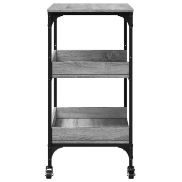 vidaXL Τρόλεϊ Κουζίνας Sonoma Γκρι 60x41x80,5cm Επεξεργασμένο Ξύλο 1 τεμ.
