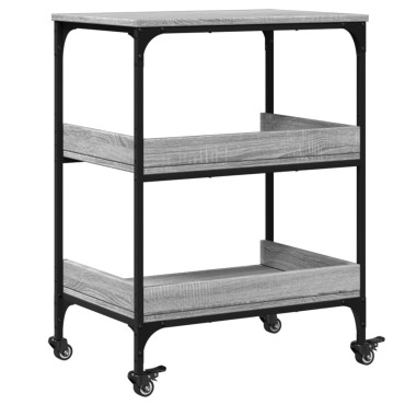 vidaXL Τρόλεϊ Κουζίνας Sonoma Γκρι 60x41x80,5cm Επεξεργασμένο Ξύλο 1 τεμ.