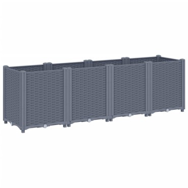 vidaXL Ζαρντινιέρα Κήπου Μπλε Γκρι 160x40x53 εκ. Πολυπροπυλένιο